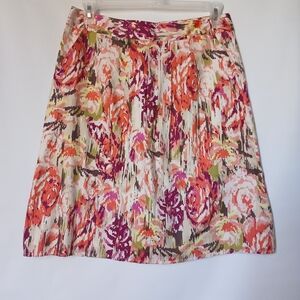 Liz Claiborne Womens A-Line Skirt Size 8 Multi Color Red Orange Green